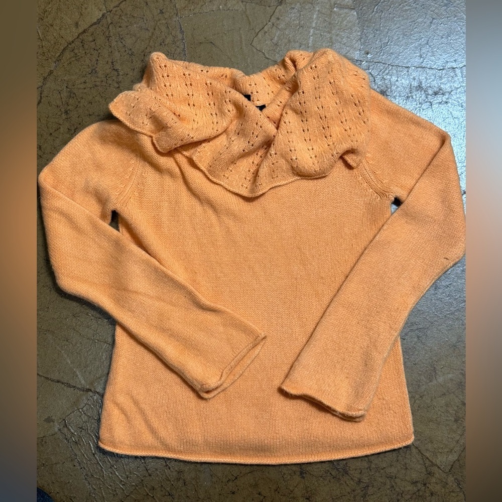 Size S Pierre Cardin Vibrant Orange Cowl Neck Sweater